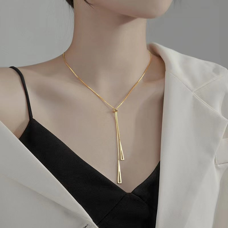 Damen geometrische Tropfenanhänger Halskette Shop Nory