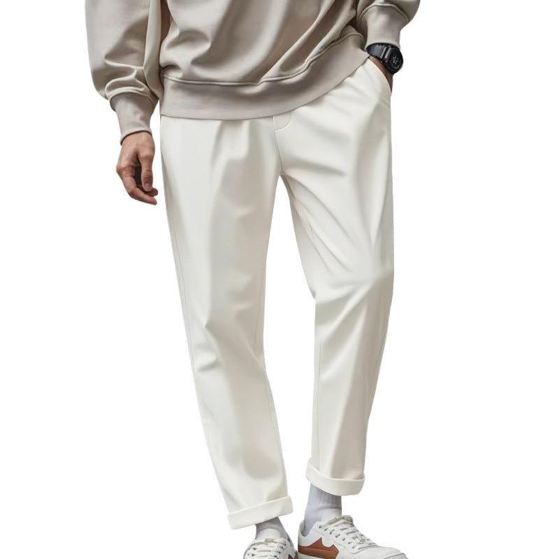 Herren elegante Freizeithose mit lockerem Schnitt und atmungsaktiver Struktur