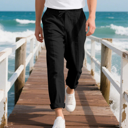 Herren bequeme Strandhose mit elastischem Bund und verstellbarem Kordelzug