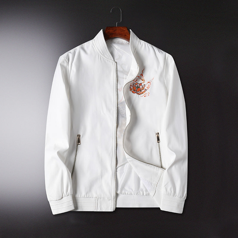 Herren Bomberjacke mit orientalischer Tigerstickerei, leichter Microfaser‑Außenlage und Rippbündchen Shop Nory