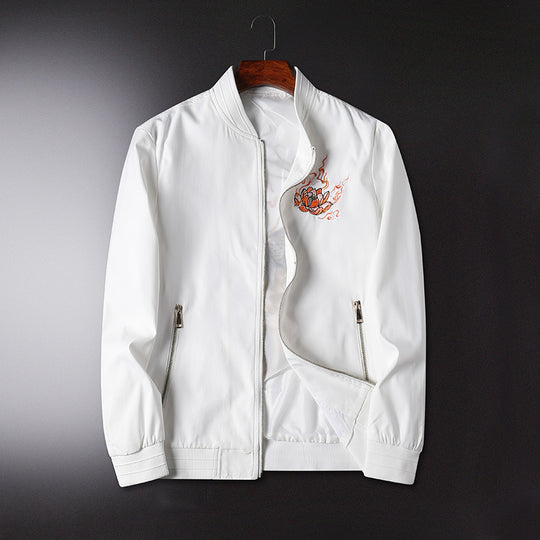 Herren Bomberjacke mit orientalischer Tigerstickerei, leichter Microfaser‑Außenlage und Rippbündchen Shop Nory