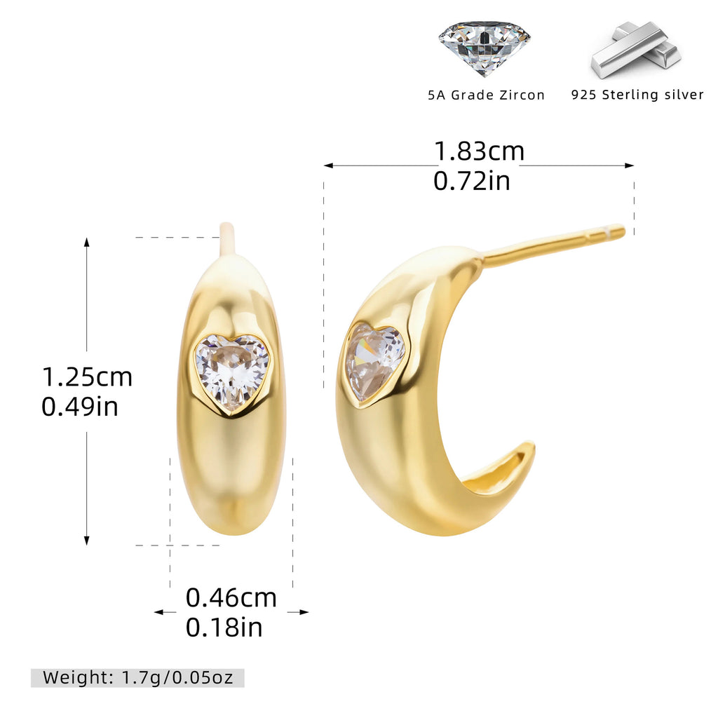 Damen Ohrhänger mit funkelndem Herzen aus hochwertigem 925 Sterling Silber Shop Nory