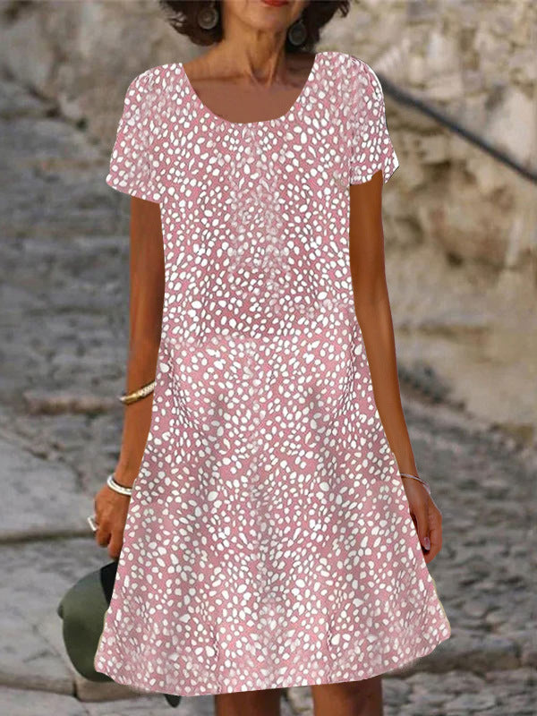 Damen lässiges Sommerkleid mit modernen Mustern und femininem Schnitt