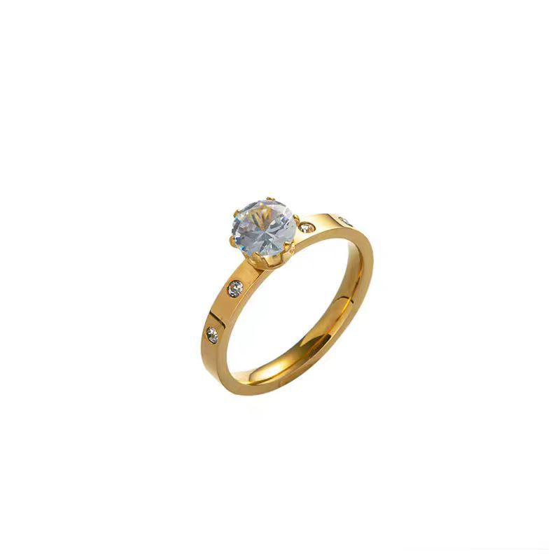 Damen Elegante Funkelnde Solitär Ring Shop Nory
