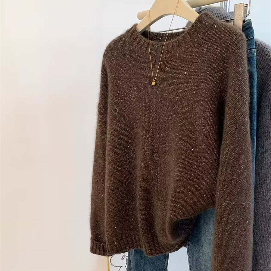 Damen Kuscheliger Oversize‑Pullover im Mohair‑Look mit Rundhalsausschnitt und dezentem Glitzereffekt Shop Nory