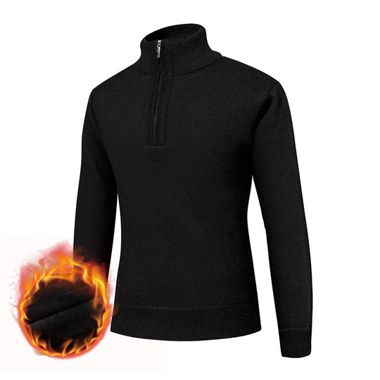 Herren Thermo-gefütterter Halbzip-Pullover mit Stehkragen und wärmender Fleece-Innenseite Shop Nory
