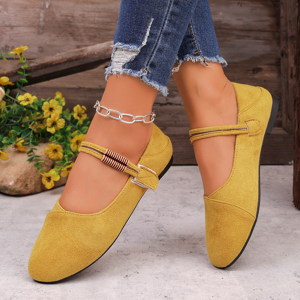 Damen Ballerinas mit verstellbarem Riemen