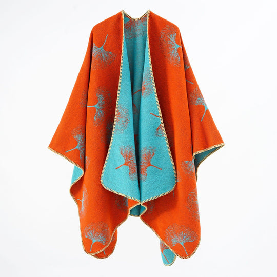 Damen Reversibler Feinstrick-Cape mit eingewebtem Pusteblumen-Jacquard Shop Nory