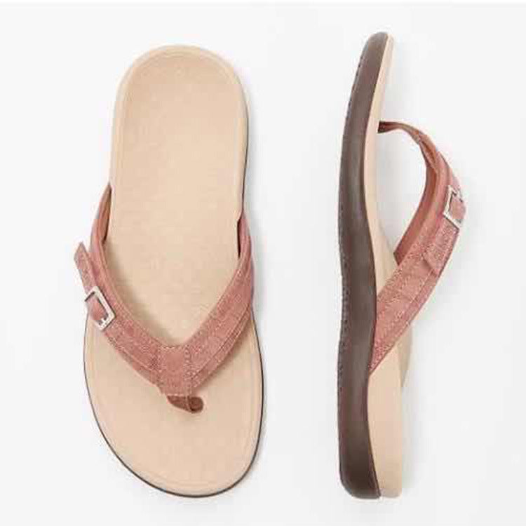 Damen Elegante und komfortable Zehentrenner-Sandalen mit verstellbarem Riemen