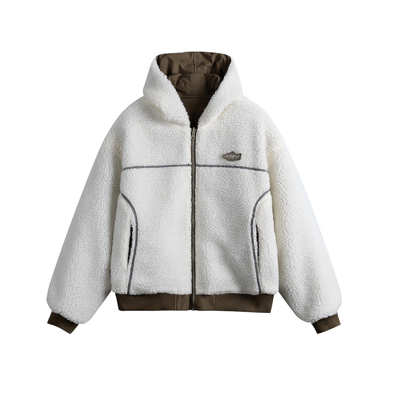 Unisex Oversize-Utility-Bomber mit wattierter Teddyinnenfütterung und asymmetrischen Pattentaschen Shop Nory