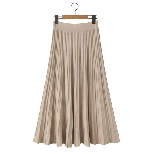 Damen Plissierter Maxi-Rock mit hohem Stretchbund Shop Nory