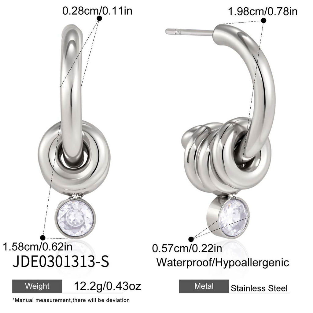 Damen Ohrhänger mit verspieltem Spiral-Design und funkelndem Kristall Shop Nory