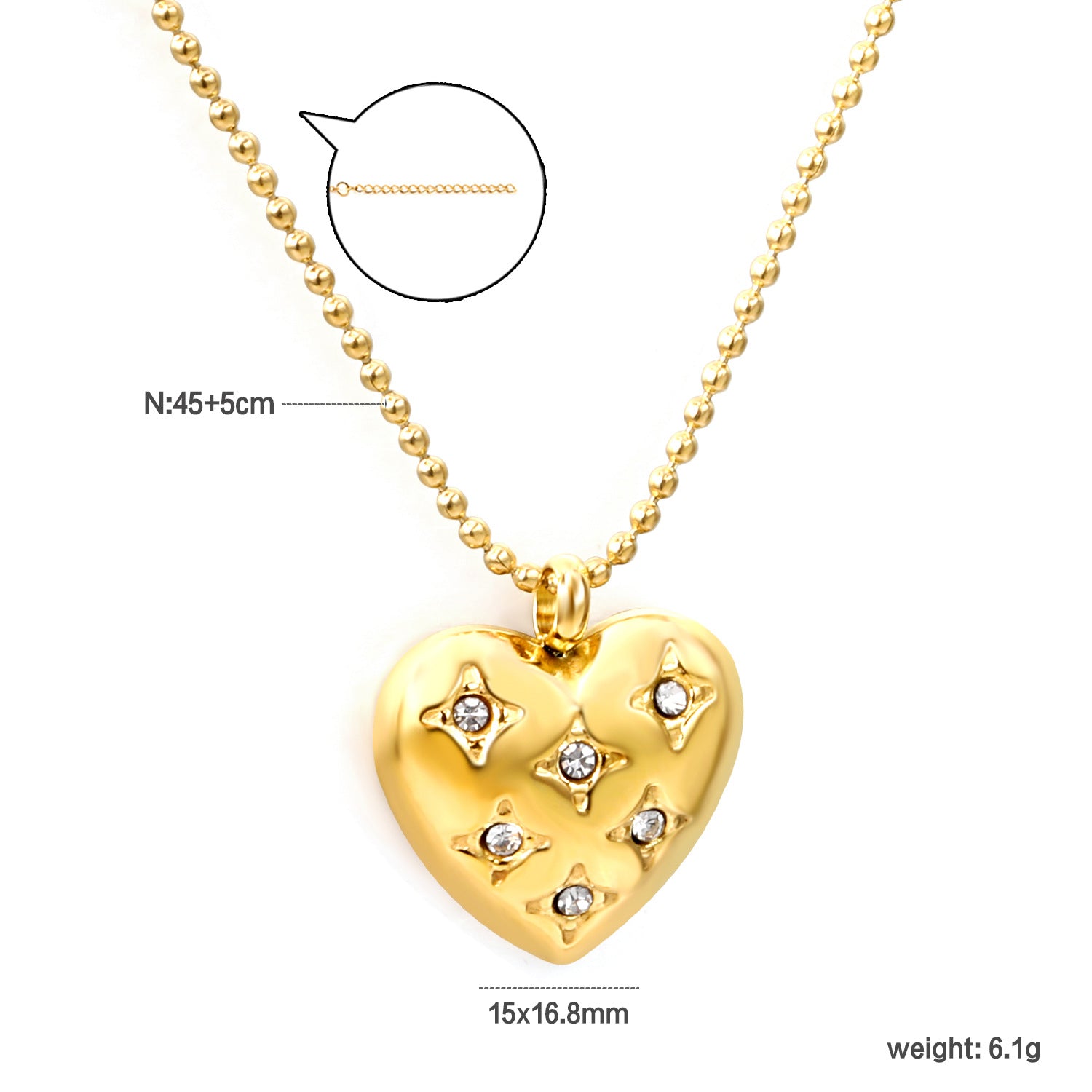 Damen Halskette mit hochwertigem Herzen-Anhänger und elegantem Kettendesign Shop Nory