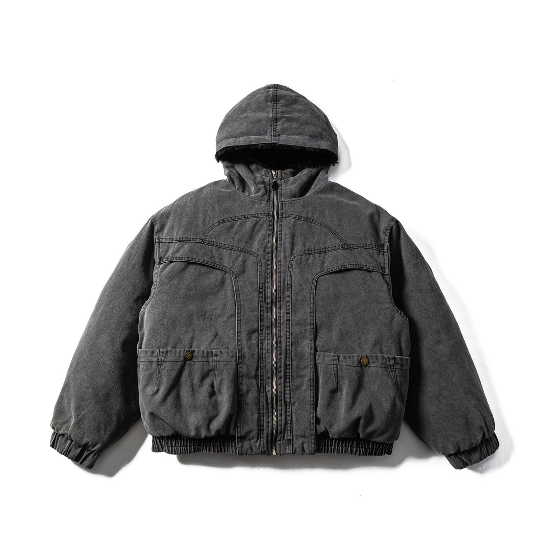 Herren Robuste Kapuzen-Fieldjacke mit Teddyfutter und Utility-Taschen Shop Nory