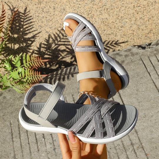 Damen Komfortable Sandalen mit verstellbarem Riemendesign und rutschfester Sohle Shopnory