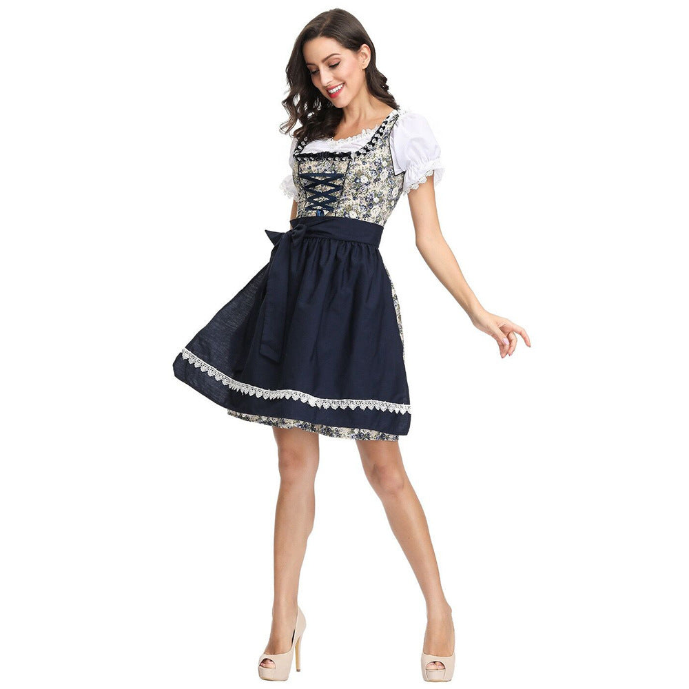 Damen nan traditionelles Dirndlkleid mit geschnürtem Mieder und abnehmbarer Schürze Shop Nory