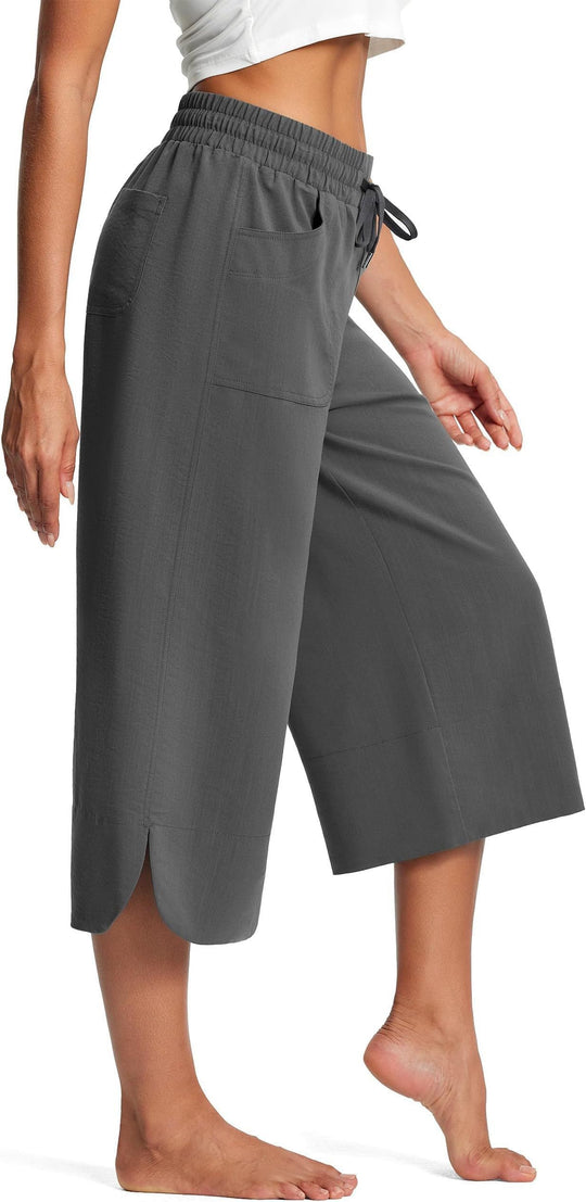 Damen bequeme Culotte mit elastischem Bund und praktischen Taschen