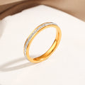 Frauen Kristall-Verzierte Gold Band Ring Shop Nory