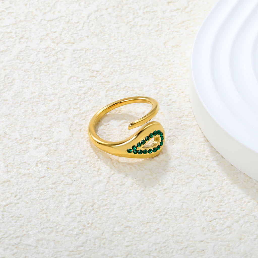 Damen Ring mit elegantem Tropfen-Design und funkelnden Zirkonia Akzenten Shop Nory