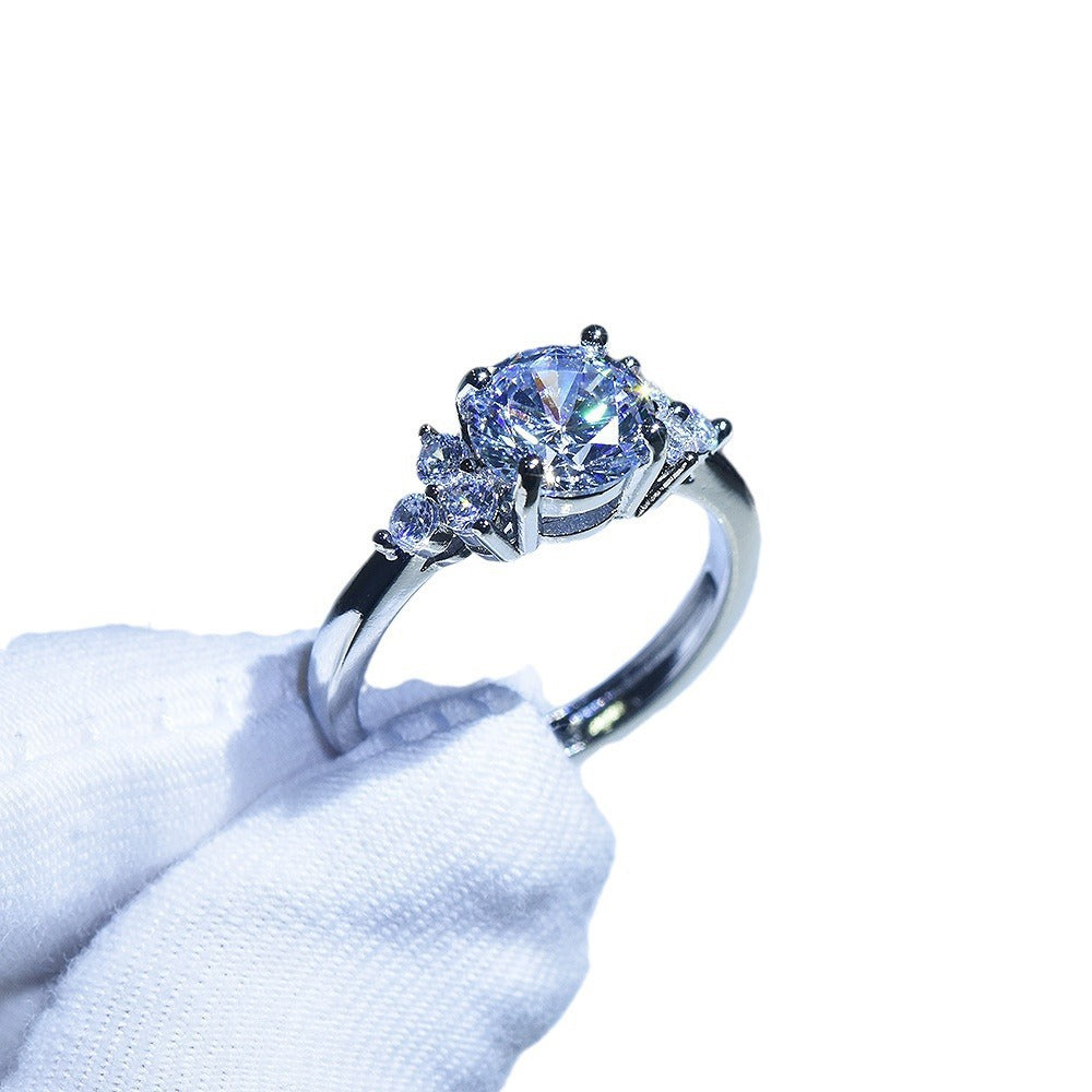 Damen eleganter Solitärring mit funkelndem Hauptstein und Zirkonia Shop Nory