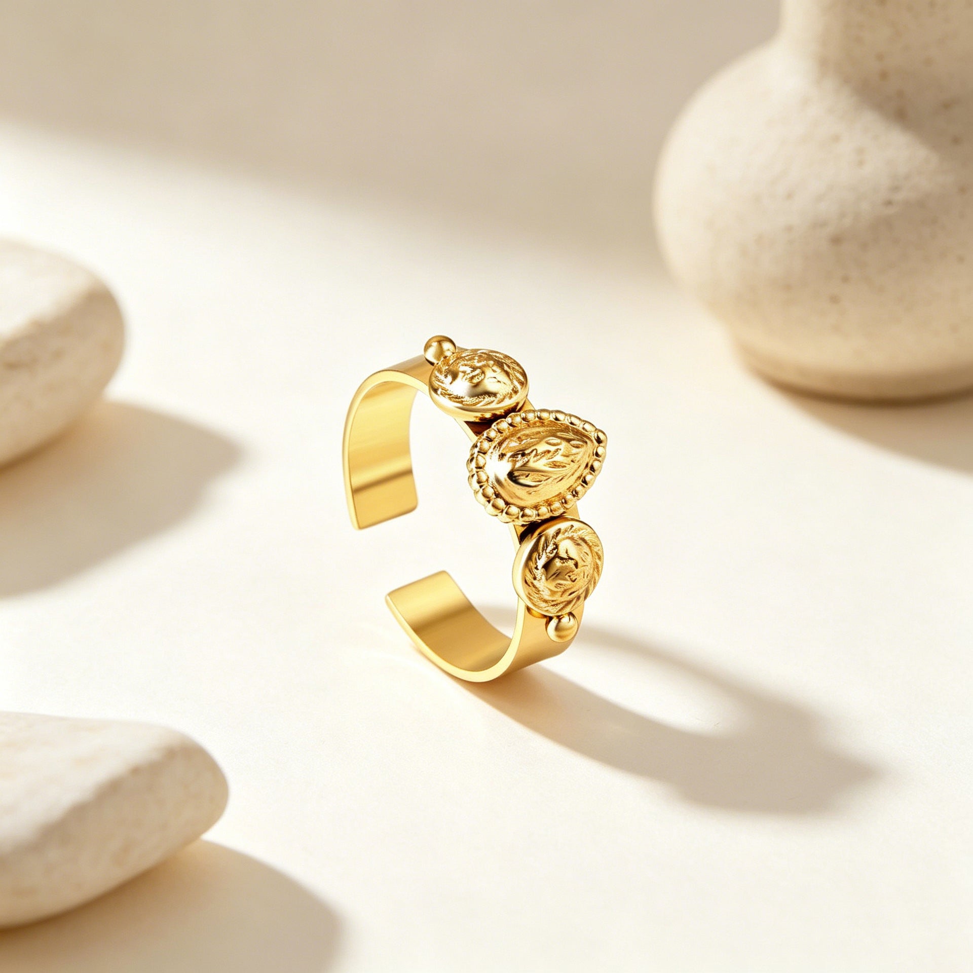 Damen regulierbarer Ring mit kunstvollem Motiv Shop Nory