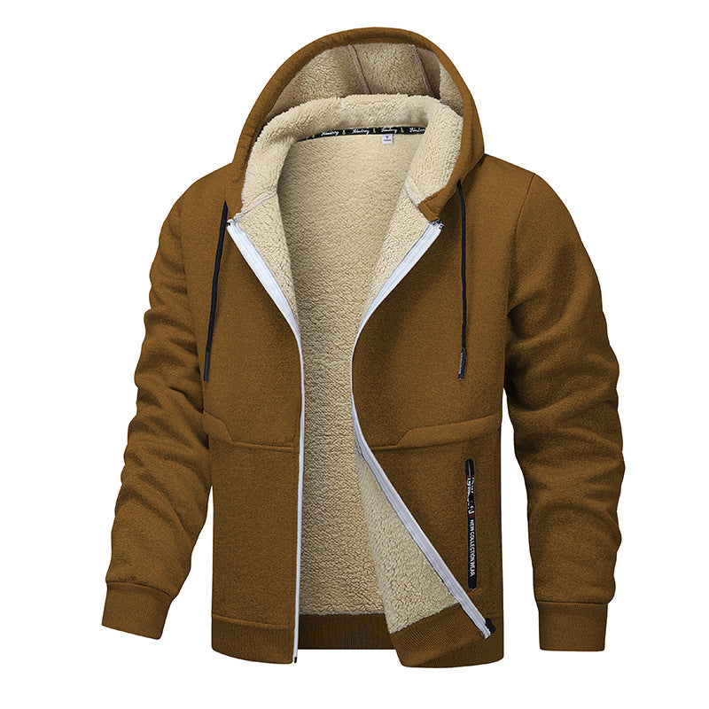Herren Warme Kapuzenjacke mit Fleece-Innenfutter Shop Nory