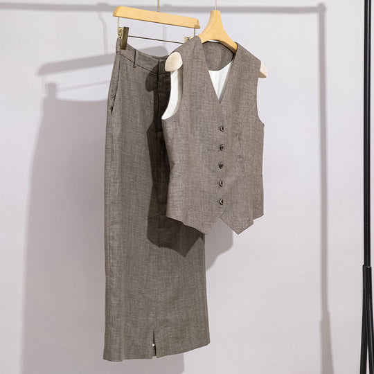 Damen Taillierter Midirock im Bleistift-Schnitt mit Frontschlitz und Gürtelschlaufen Shop Nory