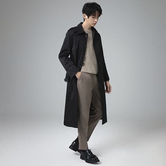 Herren Trenchcoat mit Taillengürtel, Schulterklappen und klassischer Knopfleiste Shop Nory