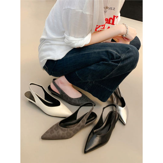 Damen Minimalistische spitz zulaufende Slingback‑Ballerinas aus Softlederoptik mit gepolstertem Fußbett Shop Nory