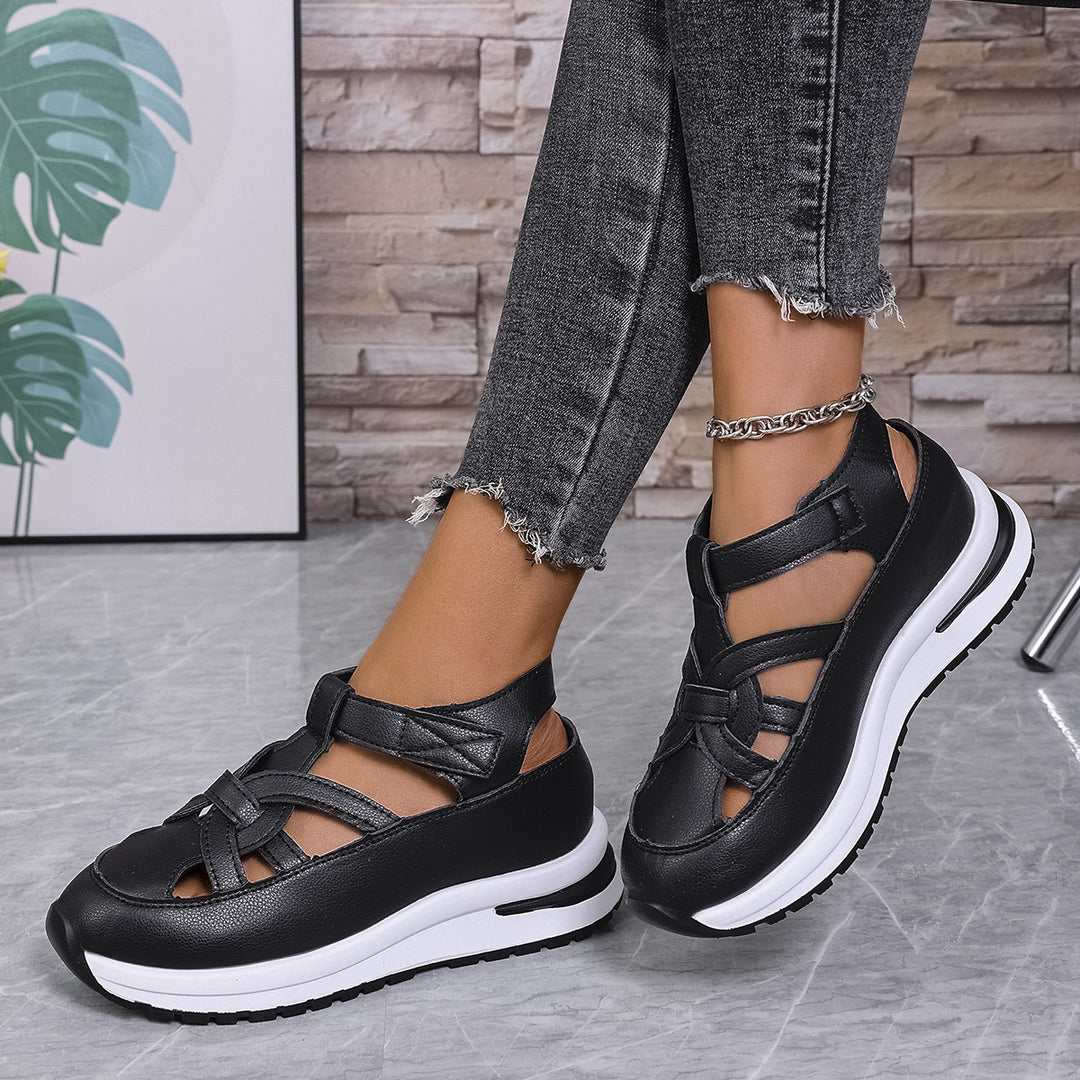 Damen Plateau‑Sneaker‑Sandale mit geschlossener Kappe und Klettverschluss Shop Nory
