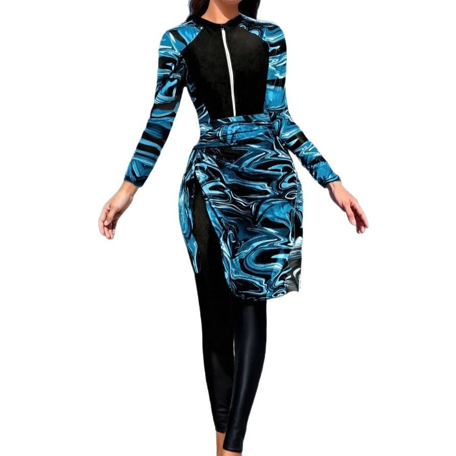 Damen Sportlicher Surfanzug mit Wickelrock Shopnory
