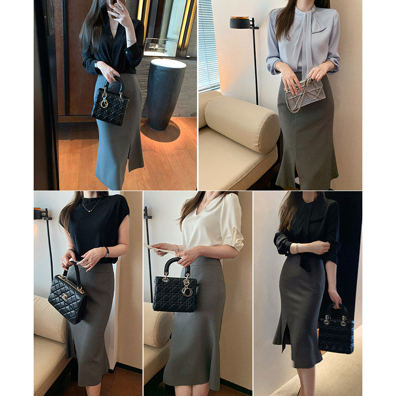 Damen Elegante Wickelrock Shop Nory