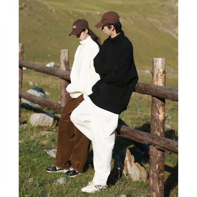 Damen Oversize-Rollkragenpullover aus weichem Baumwollmix mit gerippten Bündchen und verlängertem Saum Shop Nory