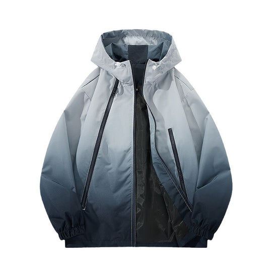 Herren Leichte Kapuzen-Windjacke mit asymmetrischen Reißverschlusstaschen und verstellbarem Saum Shop Nory