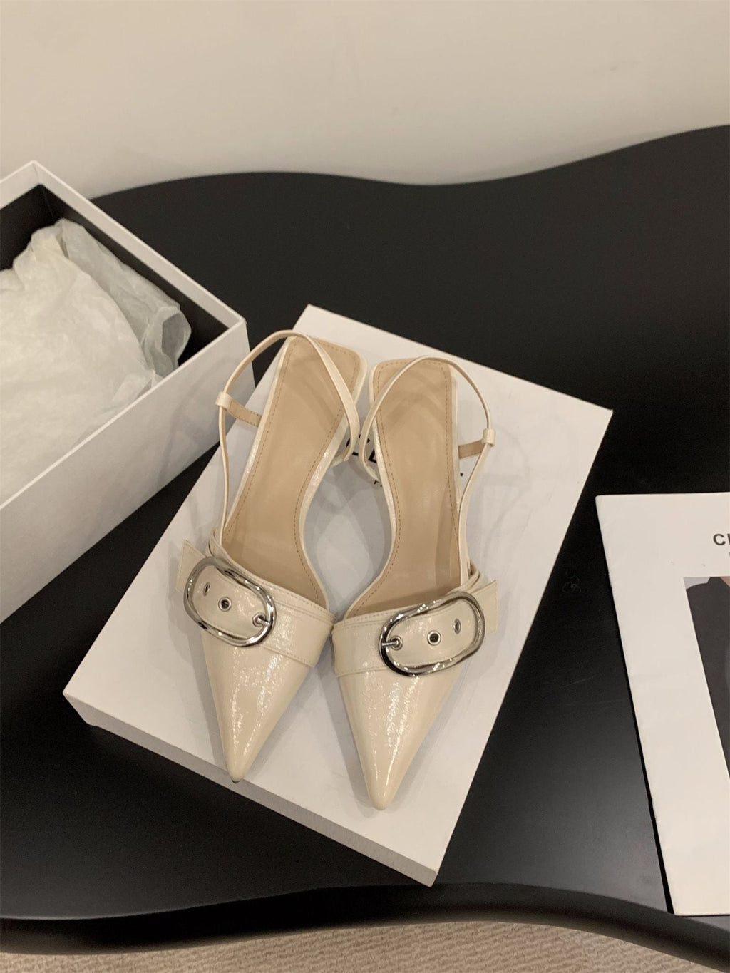 Damen Slingback-Pumps mit modischer Schnalle