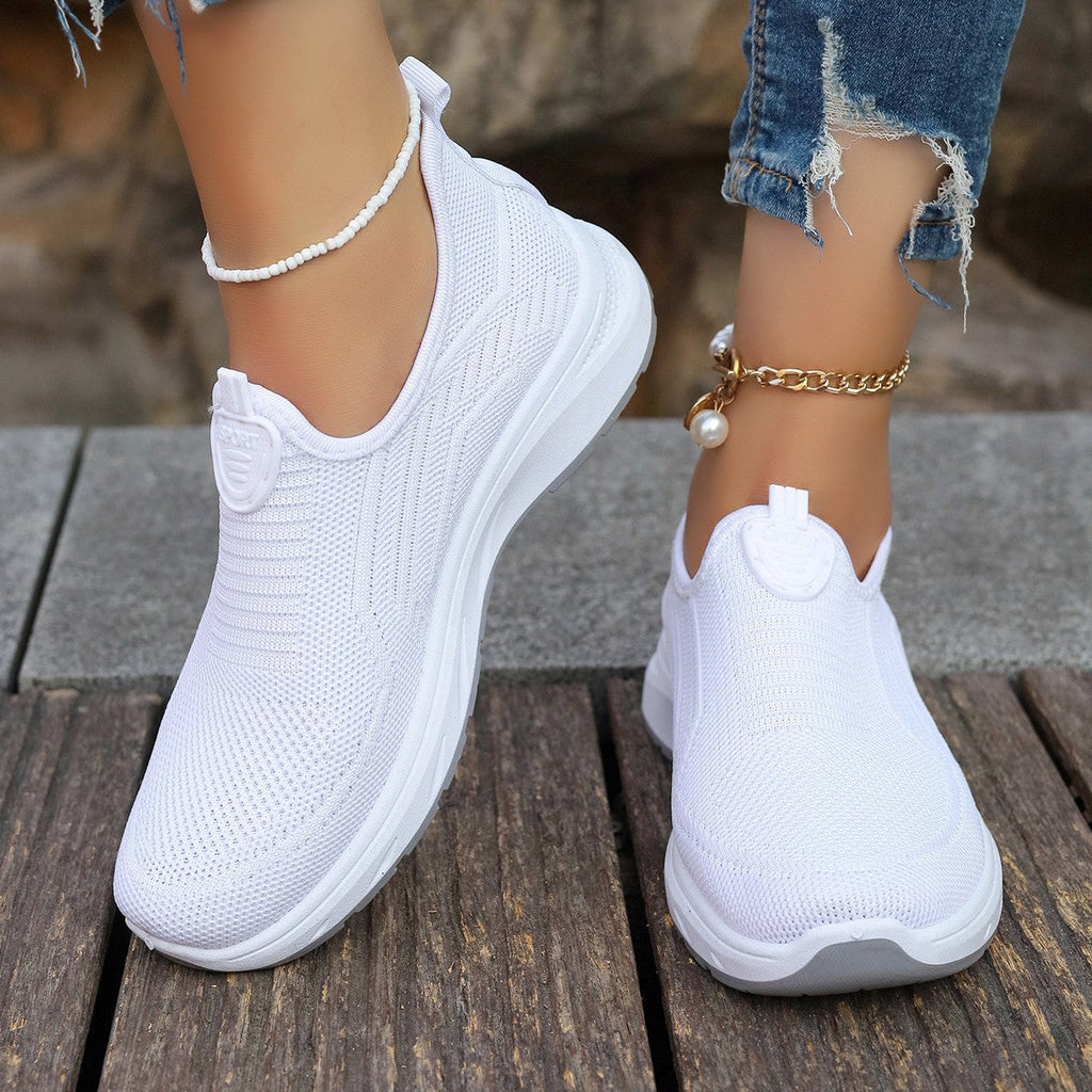 Damen Atmungsaktive Slip-On Sneakers mit elastischem Einsatz und dämpfender Sohle