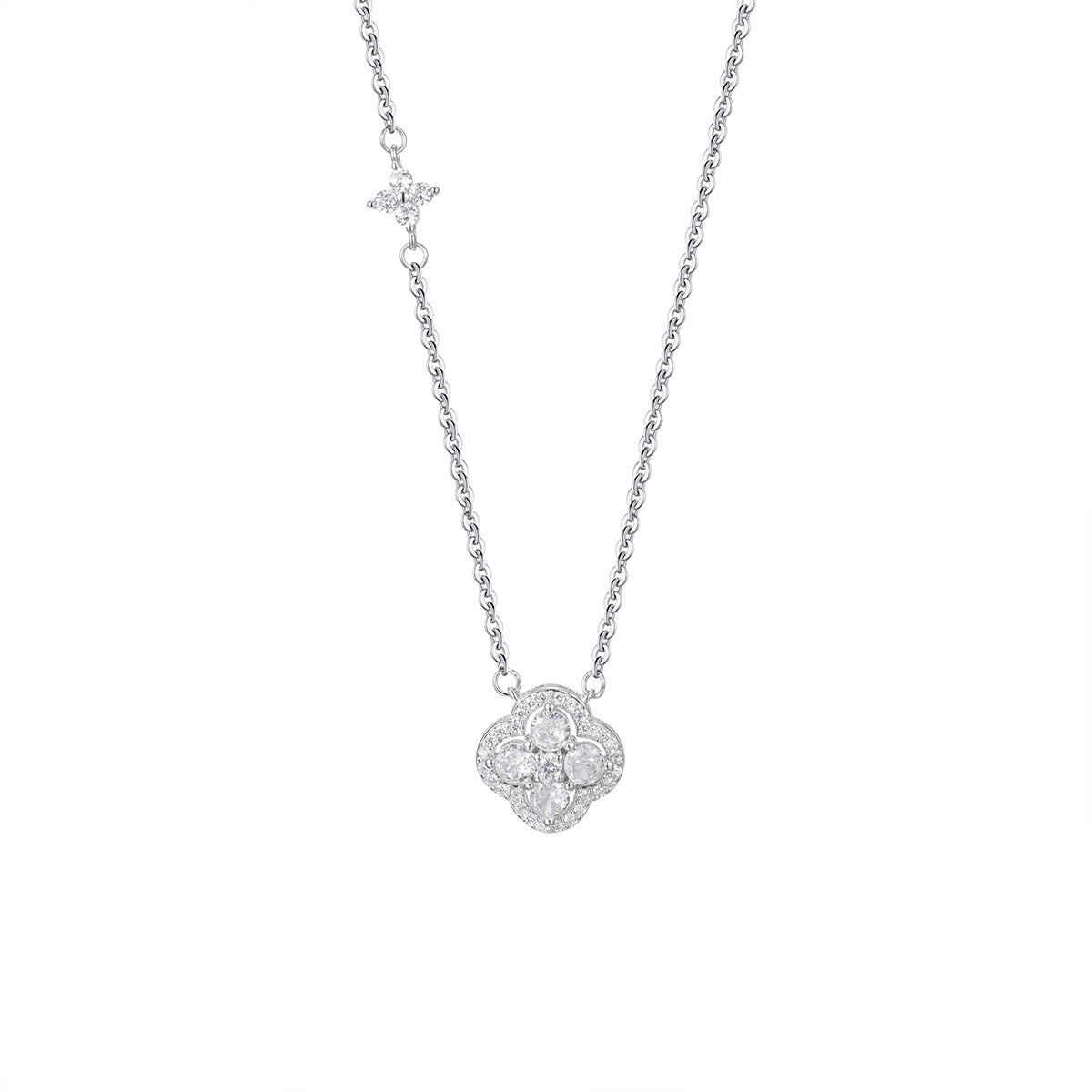 Damen Halskette mit floralen Kristallelementen Shop Nory