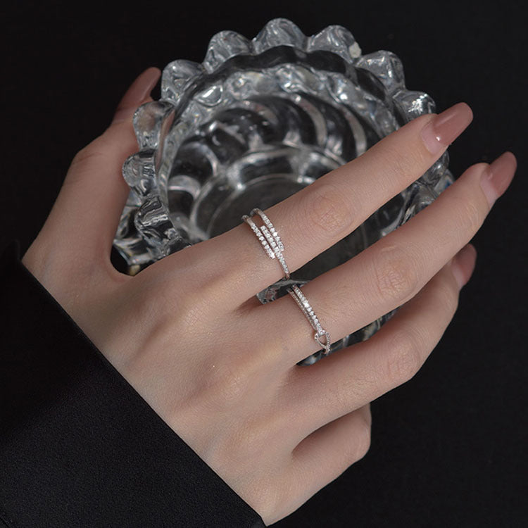 Damen Eleganter Silberring mit verschnörkeltem Design Shop Nory