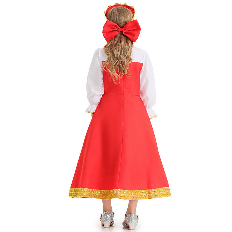 Mädchen Märchenhaftes Kostüm mit eleganten Rüschen und goldenen Akzenten Shop Nory