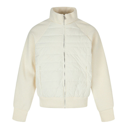 Damen gesteppte Strick‑Blend Bomberjacke mit Stehkragen und Raglanärmeln Shop Nory