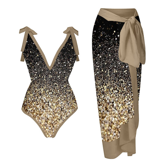 Damen Bademode-Set mit stilvollem Wickelrock Shopnory