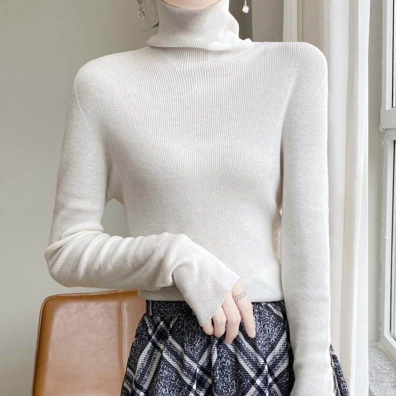 Damen Schmaler Rollkragen-Feinstrickpullover mit elastischer Rippenstruktur und minimalistischer Silhouette Shop Nory