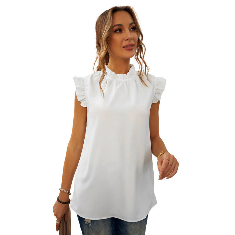 Damen elegante Bluse mit Rüschendetails