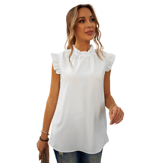 Damen elegante Bluse mit Rüschendetails