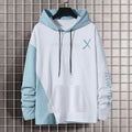 Damen Kapuzenpullover mit modernem Farbblockdesign und praktischer Kängurutasche