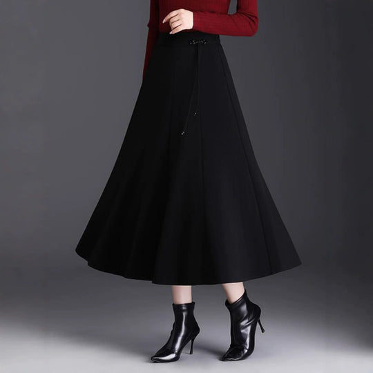 Damen Eleganter Maxirock mit hochfließendem Schnitt Shop Nory