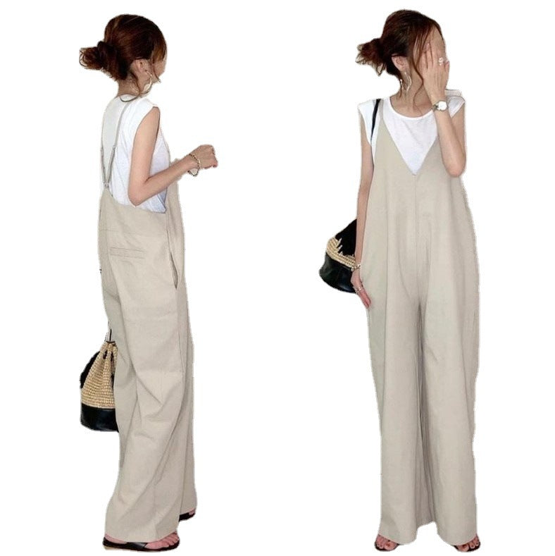 Damen Weit geschnittene Latzhose im Boho-Stil Shopnory
