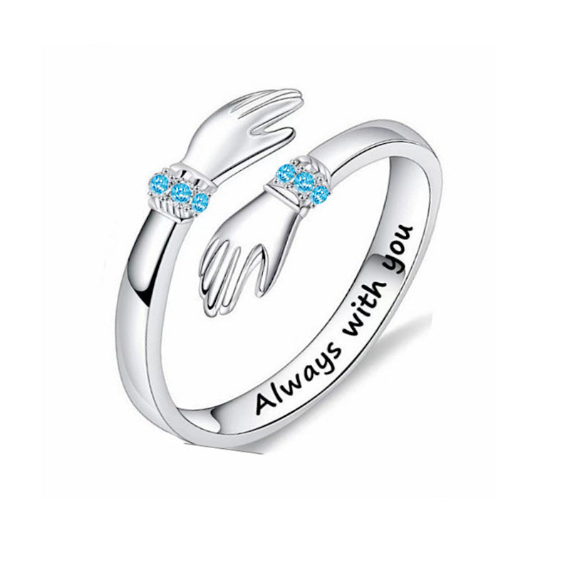 Damen Ring mit einzigartigem Handdesign und funkelnden Zirkonia Shop Nory