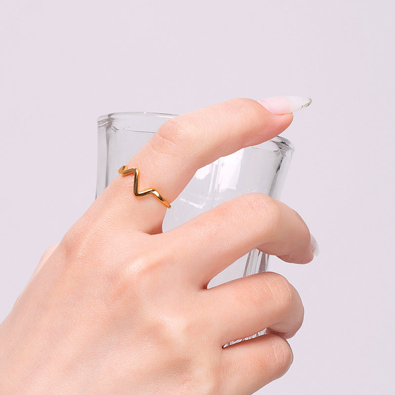 Damen Ring mit elegantem Zickzack-Design Shop Nory