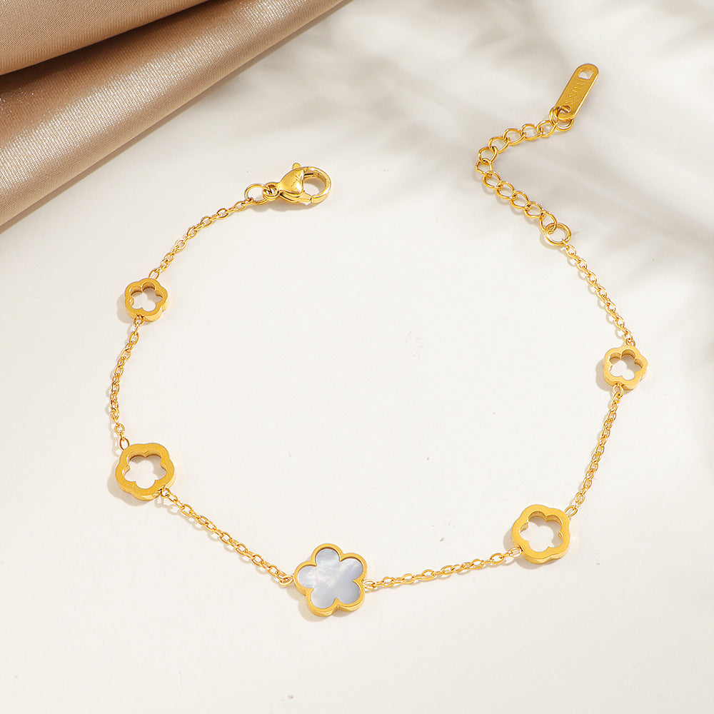 Frauen Blumen-inspirierte Link-Armbanduhr Shop Nory